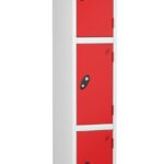 probe 3doors steel locker red