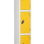 probe 3doors steel locker yellow