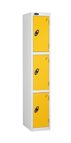 probe 3doors steel locker yellow