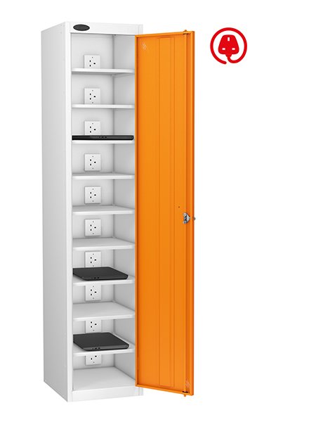 probe orange lapbox locker with 10 compartments