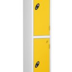 probe two door steel locker yellow